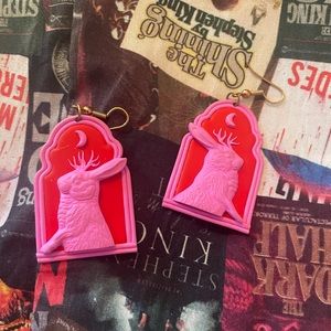 Jackalope bunny earrings